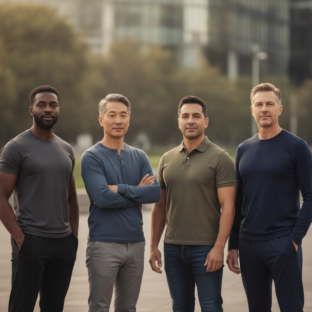 Confident, healthy men supported by licensed providers